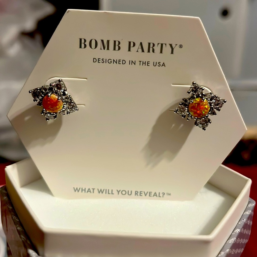 0.925 sterling silver lab grown fire opal